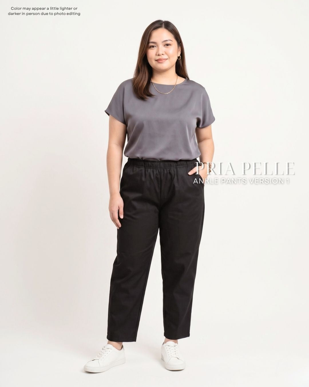 Pria Pelle Ankle Pants Version 1 | Fully Gartered - Cotton Twill Black | Non Stretch