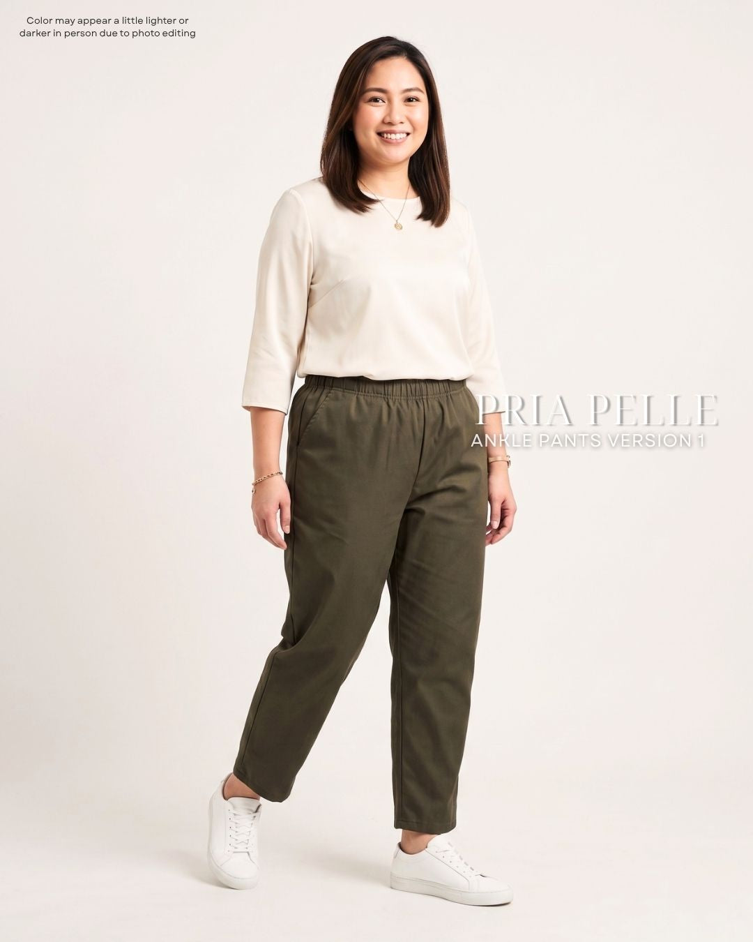 Pria Pelle Ankle Pants Version 1 | Fully Gartered - Cotton Twill Sage Moss | Non Stretch