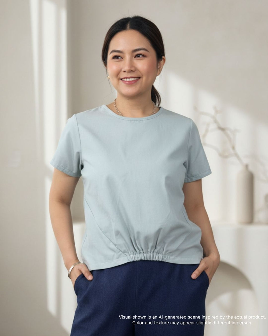 Pria Pelle Gianna Front Garter Top - Twill Blend Light Sage