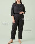 Pria Pelle Ankle Pants Version 2 | Back Garter - Lightweight Cotton Blend Black - Non Stretch