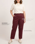 Pria Pelle Ankle Pants Version 2 | Back Garter - Cotton Twill Wine Red | Non Stretch