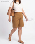 Pria Pelle Bermuda Shorts | Back garter - Cotton Twill Cinnamon | Non Stretch