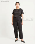 Pria Pelle Ankle Pants Version 2 | Back Garter - Cotton Twill Black | Non Stretch