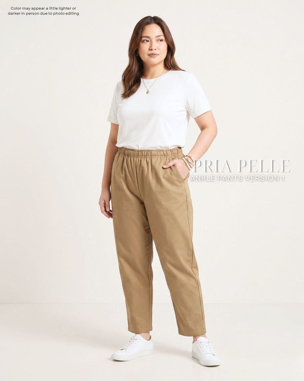 Pria Pelle Ankle Pants Version 1 | Fully Gartered - Cotton Twill Khaki Brown | Non Stretch