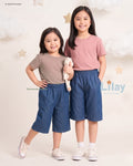 Lilay Kids Bermuda Shorts - Soft Denim Blue | Non Stretch