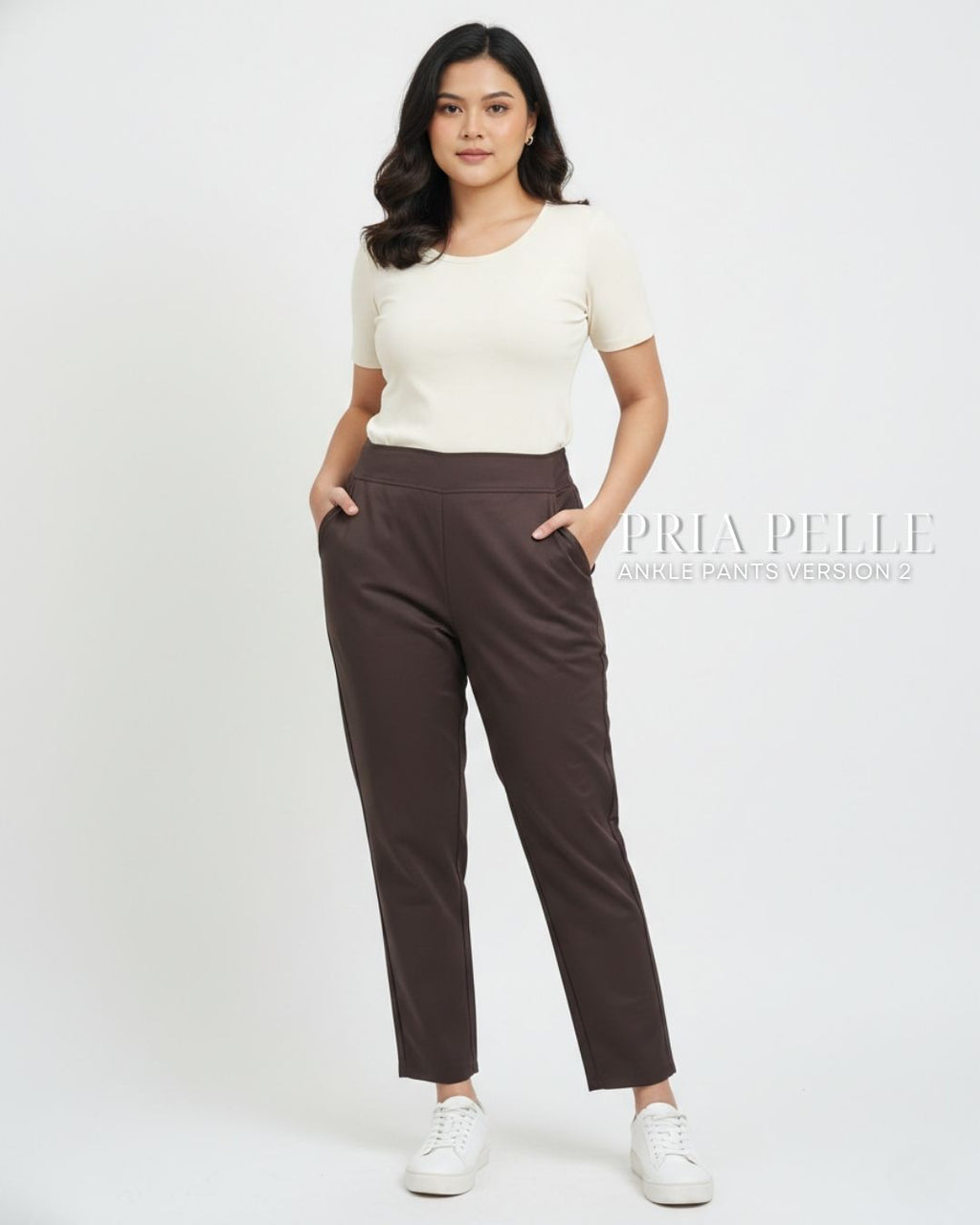 Pria Pelle Ankle Pants Version 2 | Back Garter - Cotton Blend Dark Plum