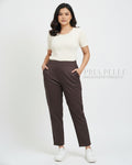 Pria Pelle Ankle Pants Version 2 | Back Garter - Cotton Blend Dark Plum