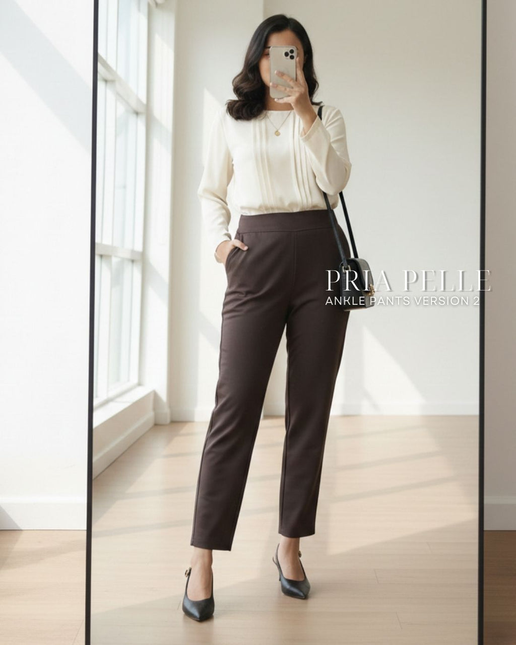Pria Pelle Ankle Pants Version 2 | Back Garter - Cotton Blend Dark Plum
