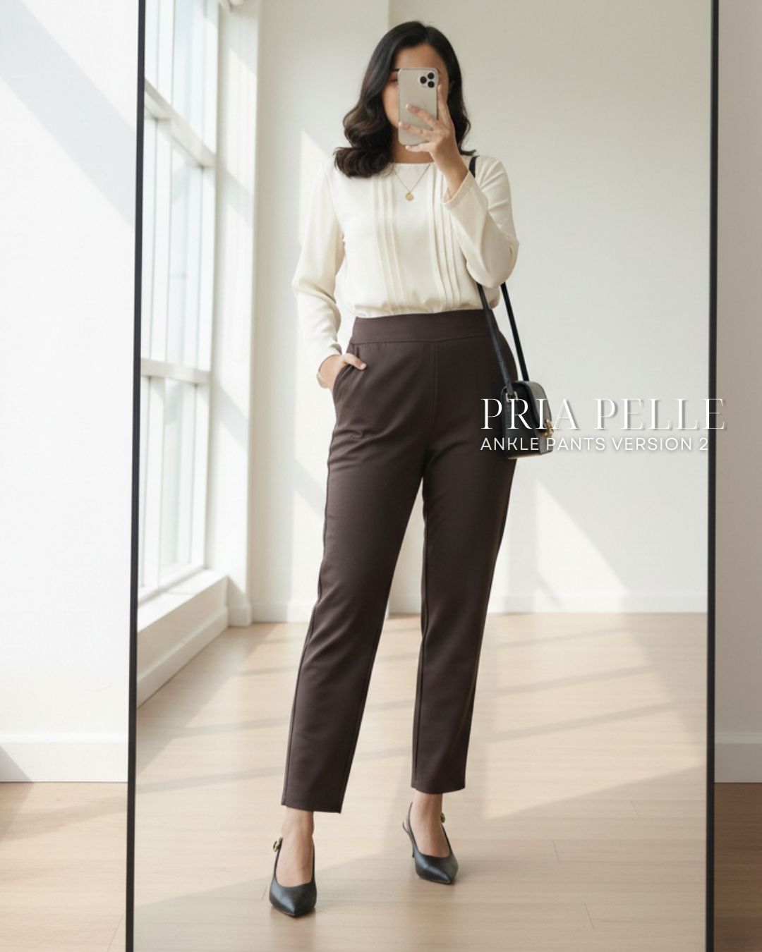 Pria Pelle Ankle Pants Version 2 | Back Garter - Cotton Blend Dark Plum