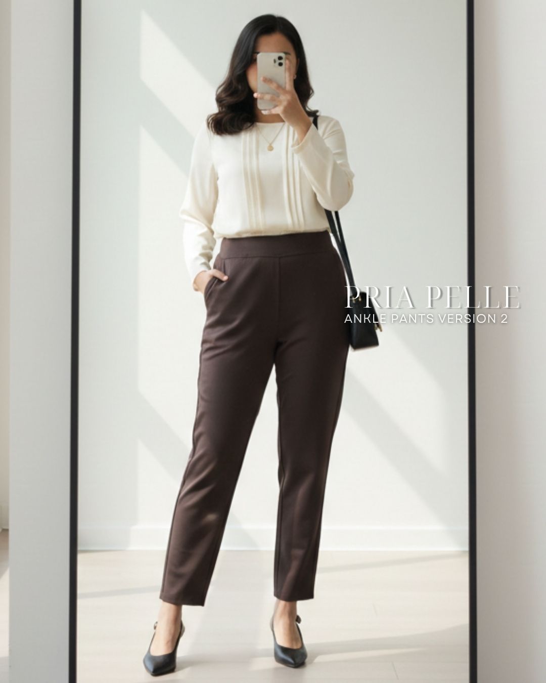 Pria Pelle Ankle Pants Version 2 | Back Garter - Cotton Blend Dark Plum