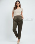 Pria Pelle Ankle Pants Version 2 | Back Garter - Cotton Blend Moss Green