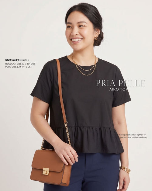 Pria Pelle Aiko Top - Cotton Blend Black |  Non Stretch