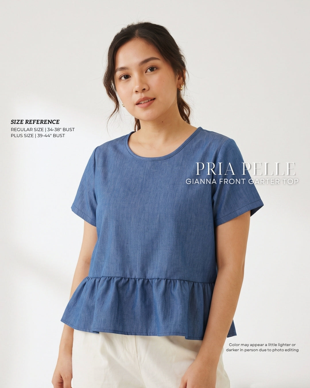 Pria Pelle Aiko Top - CHAMBRAY DENIM | Non Stretch