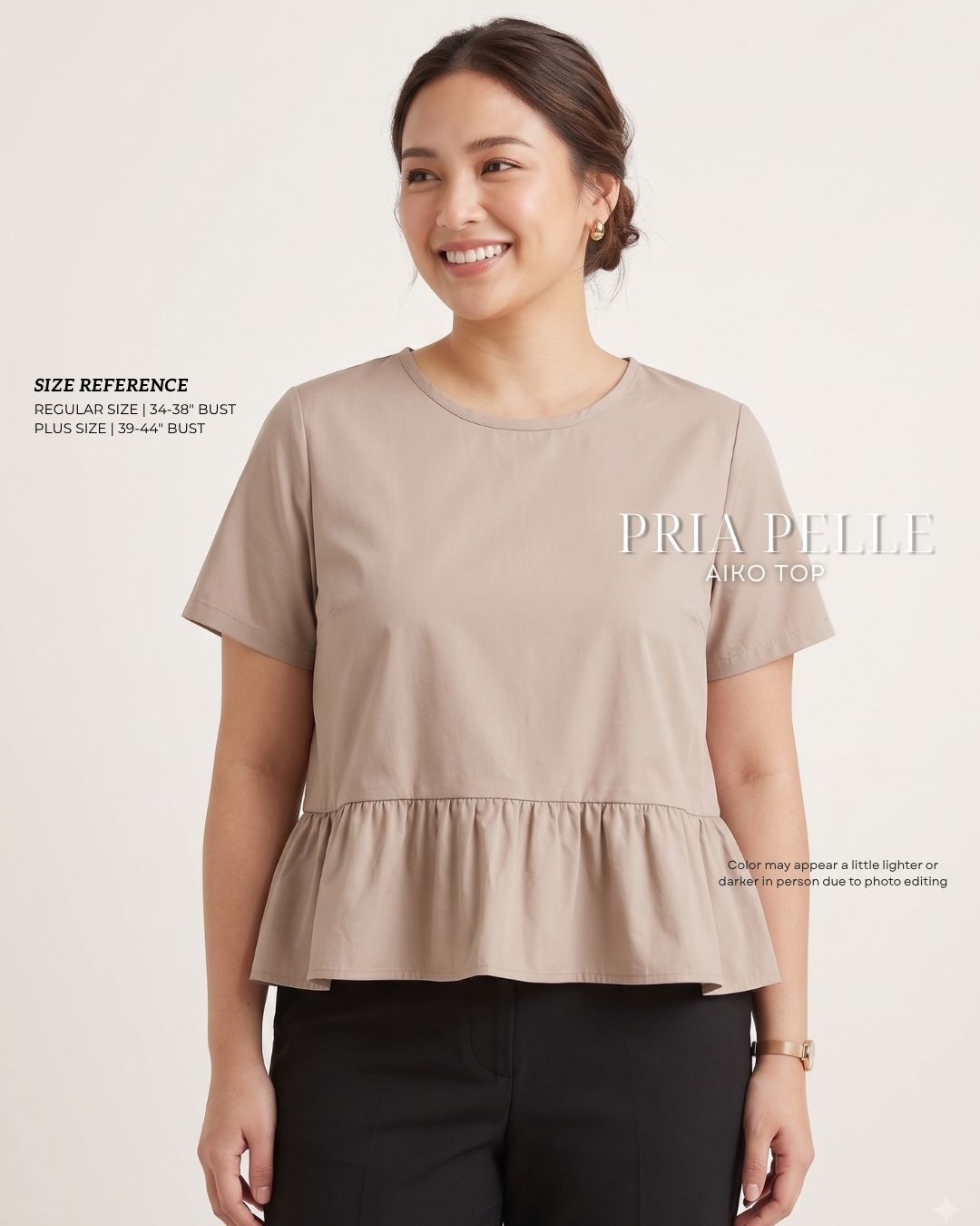 Pria Pelle Aiko Top - Cotton Blend Soft Brown | Non Stretch