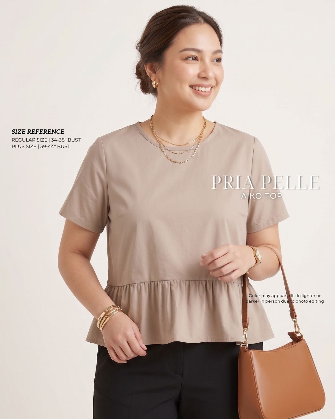 Pria Pelle Aiko Top - Cotton Blend Soft Brown | Non Stretch