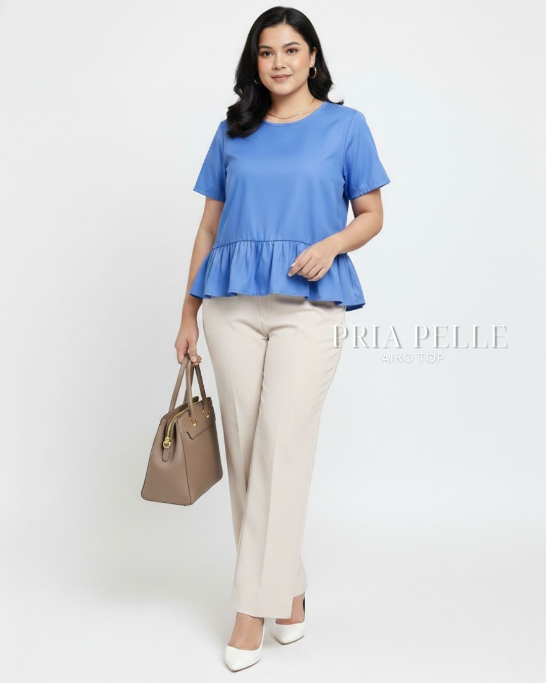 Pria Pelle Aiko Top - Cotton Blend Corn Blue | Non Stretch