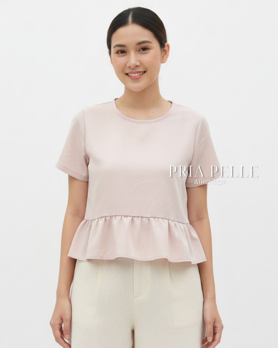 Pria Pelle Aiko Top - Cotton Blend Fair Pink | Non Stretch