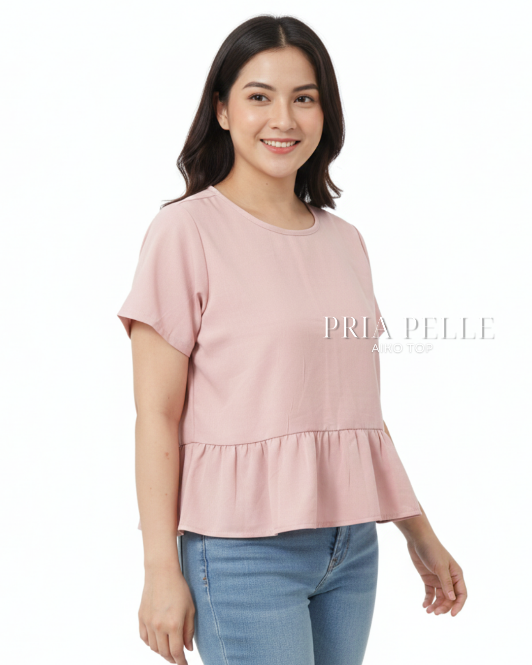 Pria Pelle Aiko Top - Twill Blend Blush | Non Stretch