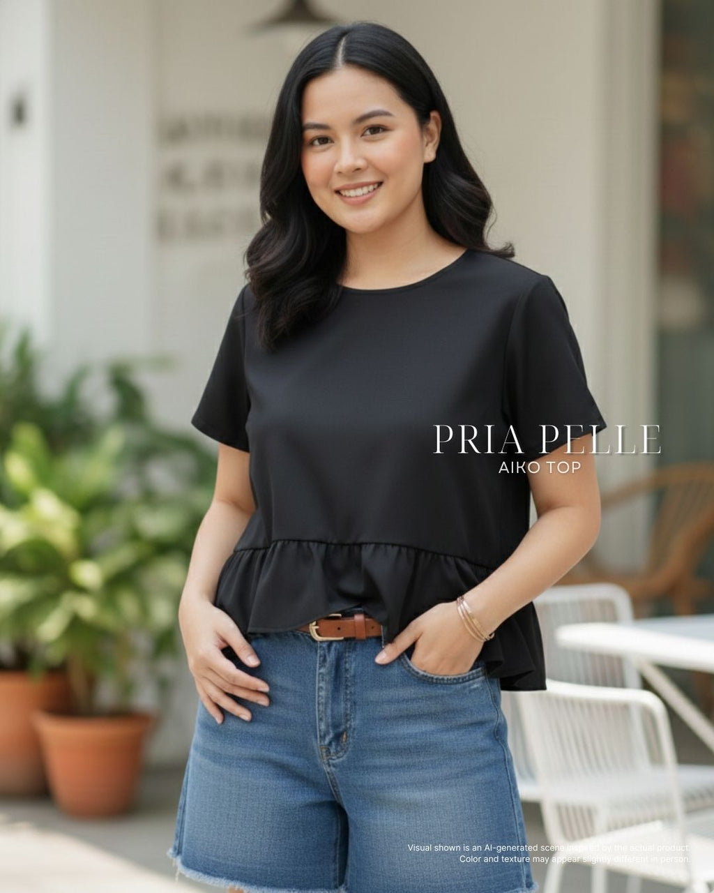 Pria Pelle Aiko Top - Cotton Blend Black | Non Stretch