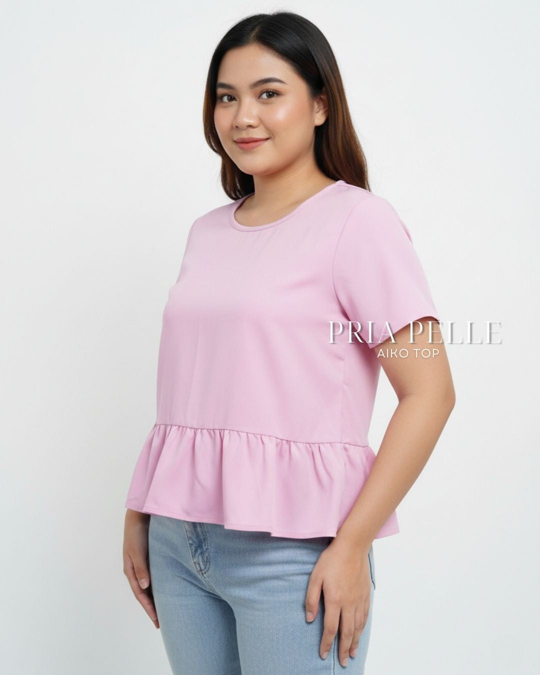 Pria Pelle Aiko Top - Cotton Satin Pink | Non Stretch