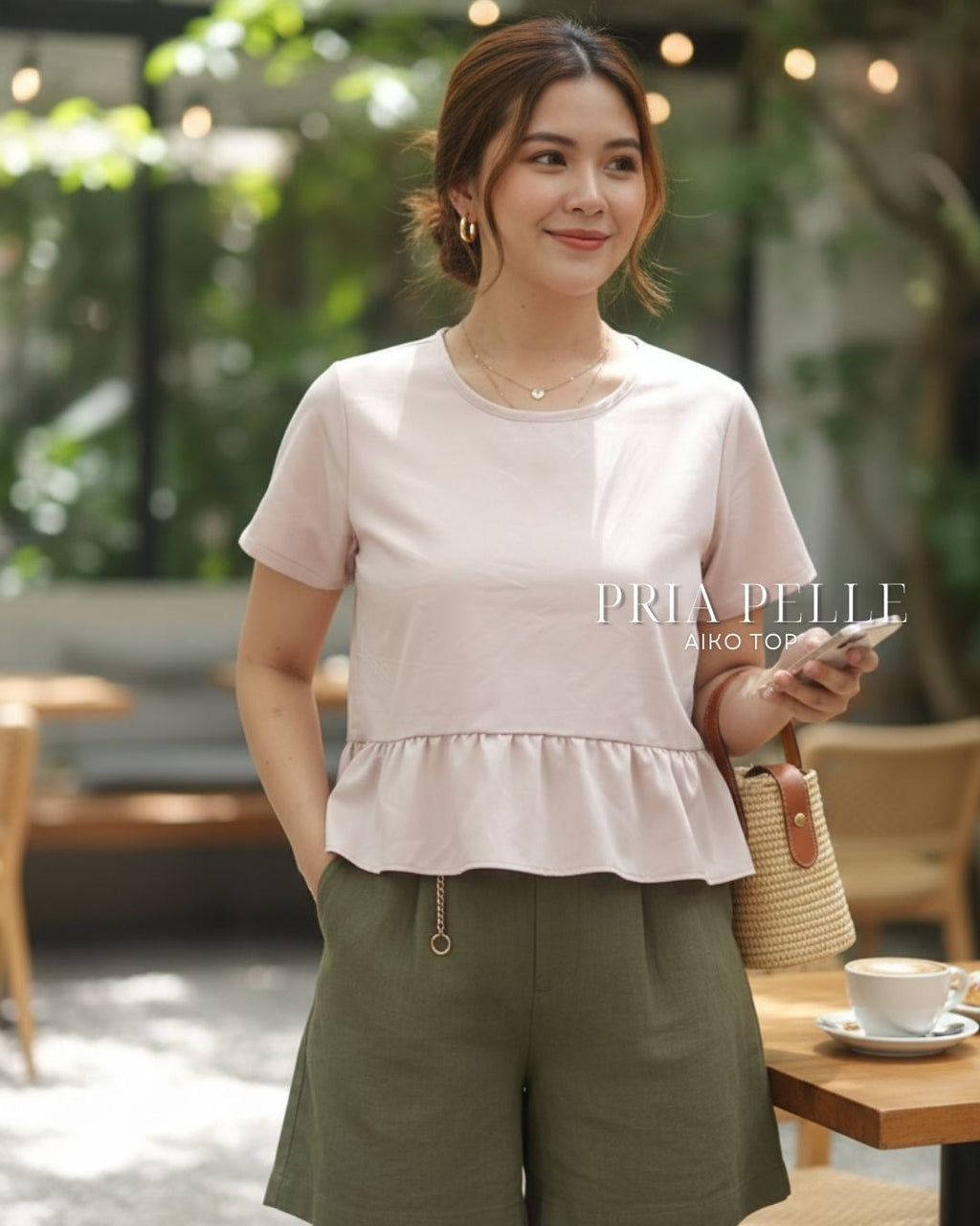 Pria Pelle Aiko Top - Cotton Blend Fair Pink | Non Stretch