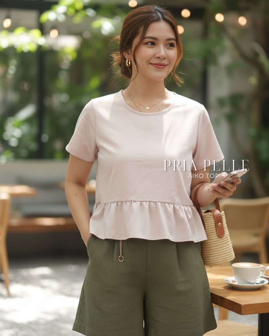 Pria Pelle Aiko Top - Cotton Blend Fair Pink | Non Stretch