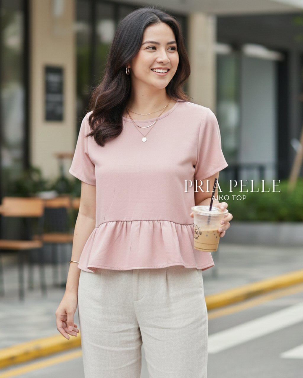 Pria Pelle Aiko Top - Twill Blend Blush | Non Stretch