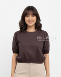 Pria Pelle Amelia Volume Top - Cotton Blend Dark Plum | Non Stretch