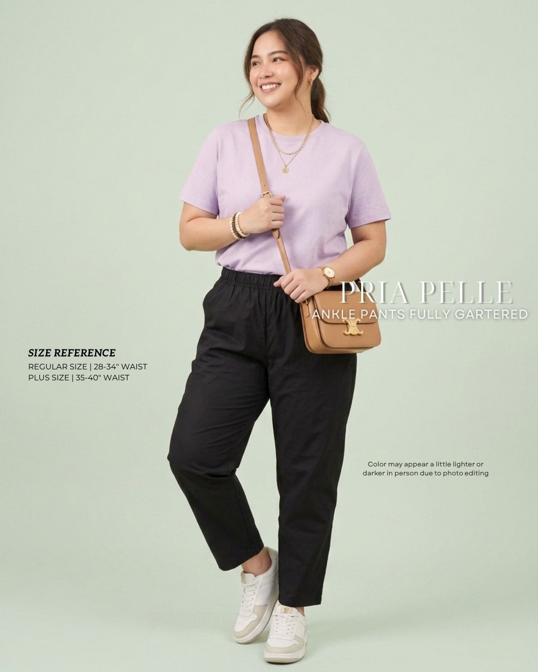 Pria Pelle Ankle Pants Version 1 | Fully Gartered - Lightweight Cotton Blend Black | Non Stretch