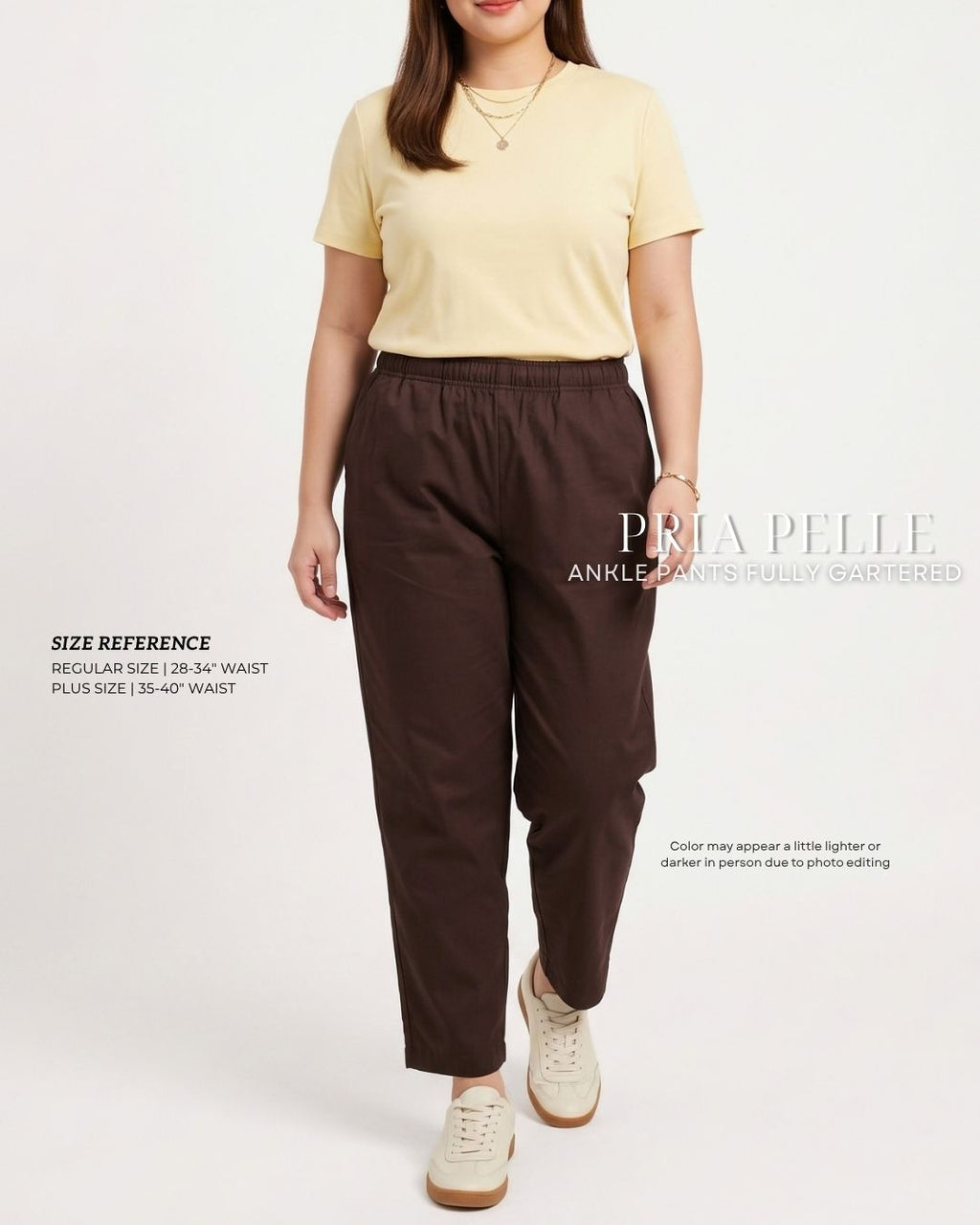 Pria Pelle Ankle Pants Version 1 | Fully Gartered - Cotton Twill Chocolate Brown with Slight Stretch