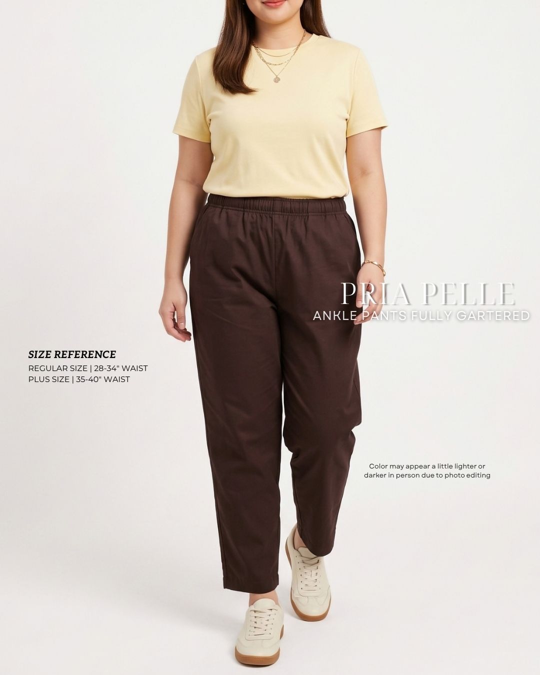 Pria Pelle Ankle Pants Version 1 | Fully Gartered - Cotton Twill Chocolate Brown with Slight Stretch