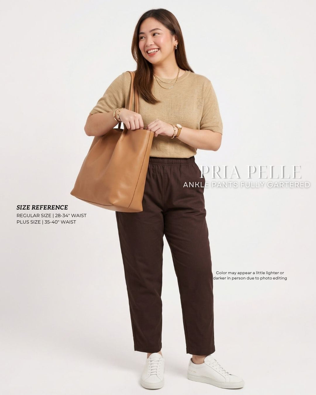Pria Pelle Ankle Pants Version 1 | Fully Gartered - Cotton Twill Chocolate Brown with Slight Stretch