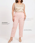 Pria Pelle Ankle Pants Version 2 | Back Garter - Cotton Blend Pink Peach with Stretch