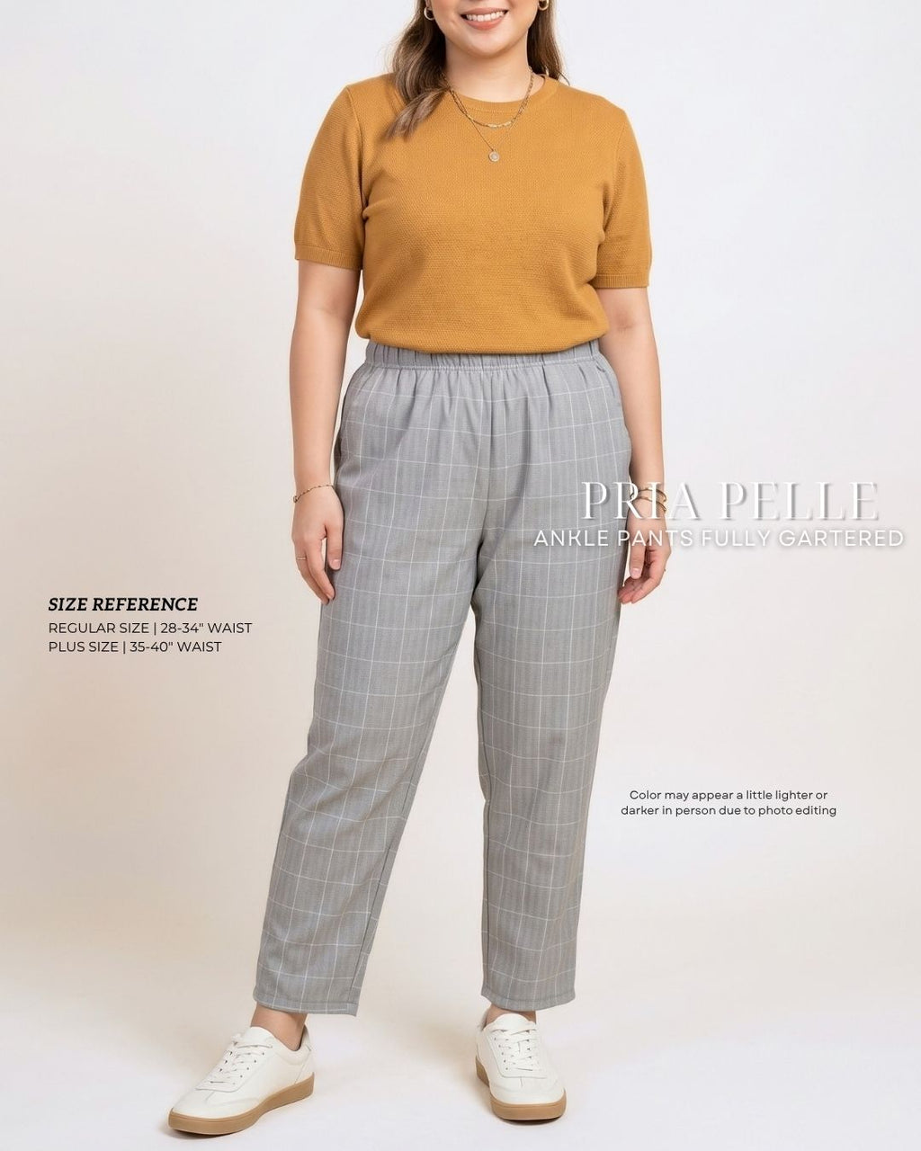Pria Pelle Ankle Pants Version 1 | Fully Gartered - Special Fabric Checkered | Non Stretch