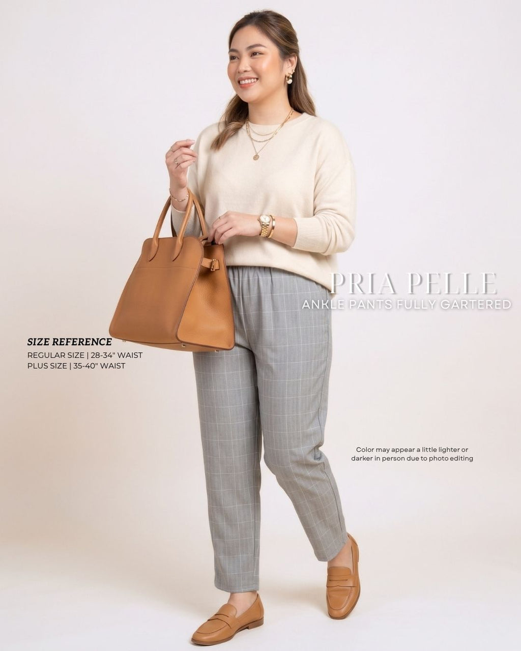Pria Pelle Ankle Pants Version 1 | Fully Gartered - Special Fabric Checkered | Non Stretch