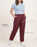 Pria Pelle Ankle Pants Version 1 | Fully Gartered - Cotton Twill Wine Red | Non Stretch