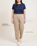 Pria Pelle Ankle Pants Version 2 | Back Garter - Cotton Blend Tan with Stretch