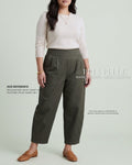 Pria Pelle Barrel Pants | Ankle Length - Cotton Twill Vintage Vogue - Non Stretch