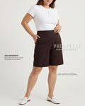Pria Pelle Bermuda Shorts | Back garter - Cotton Twill Chocolate Brown with Slight Stretch