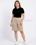 Pria Pelle Bermuda Shorts | Back garter - Cotton Blend Light Khaki | Non Stretch