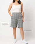 Pria Pelle Bermuda Shorts | Back garter - Woven Checkered Dark Gray | Non Stretch [SHORTS ONLY]