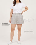 Pria Pelle Easy Shorts | Back garter - Woven Checkered Light Gray | Non Stretch [SHORTS ONLY]