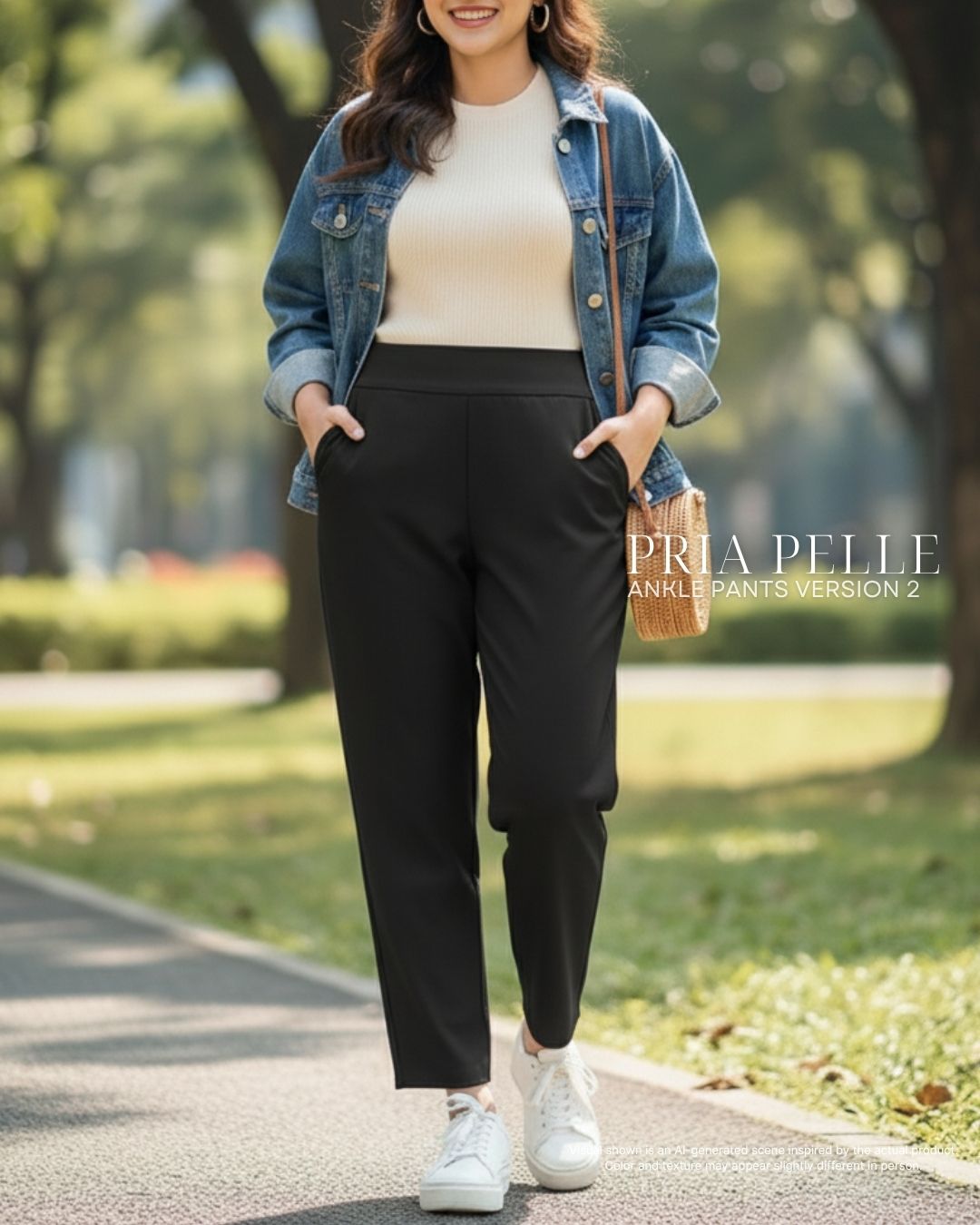 Pria Pelle Ankle Pants Version 2 | Back Garter - Cotton Twill Black