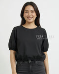 Pria Pelle Amelia Volume Top - Cotton Blend Black | Non Stretch
