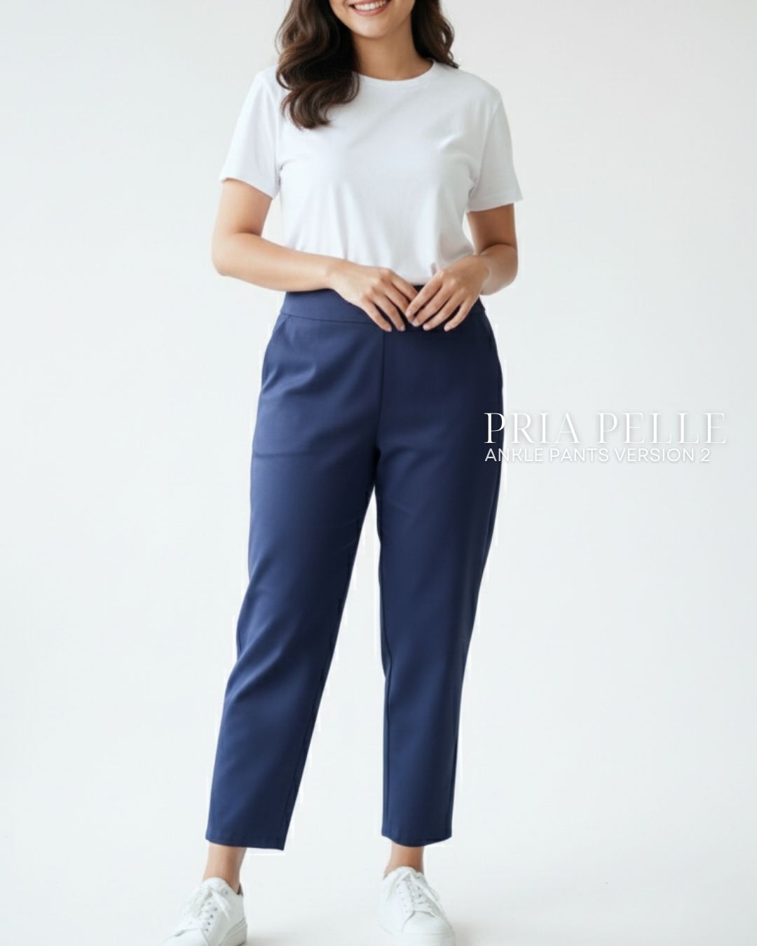 Pria Pelle Ankle Pants Version 2 | Back Garter - Cotton Blend Blue Violet