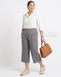 Pria Pelle Capri Culottes Pants | Back garter - Poly Cotton Blend Gray