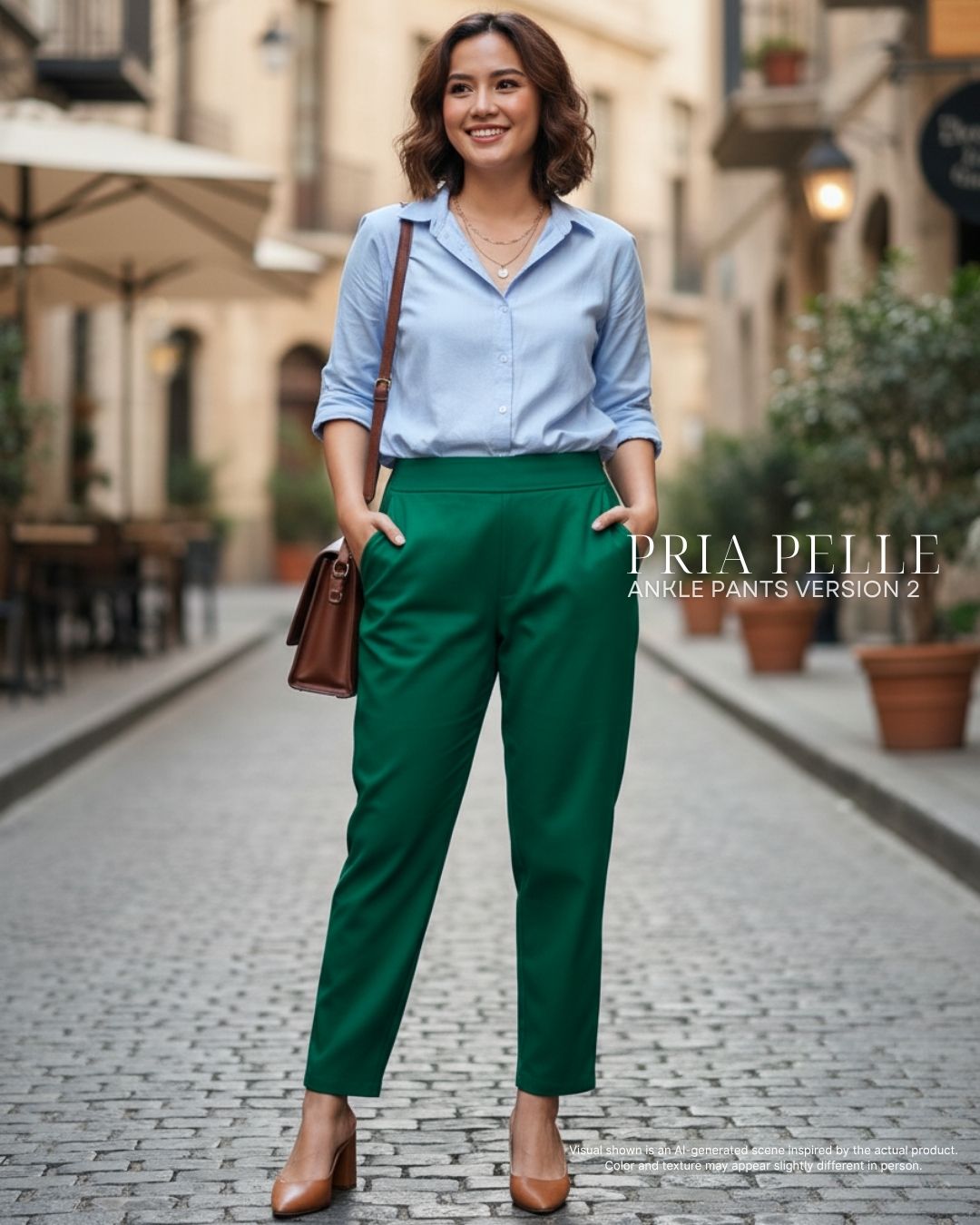 Pria Pelle Ankle Pants Version 2 | Back Garter - Cotton Twill Dark Green