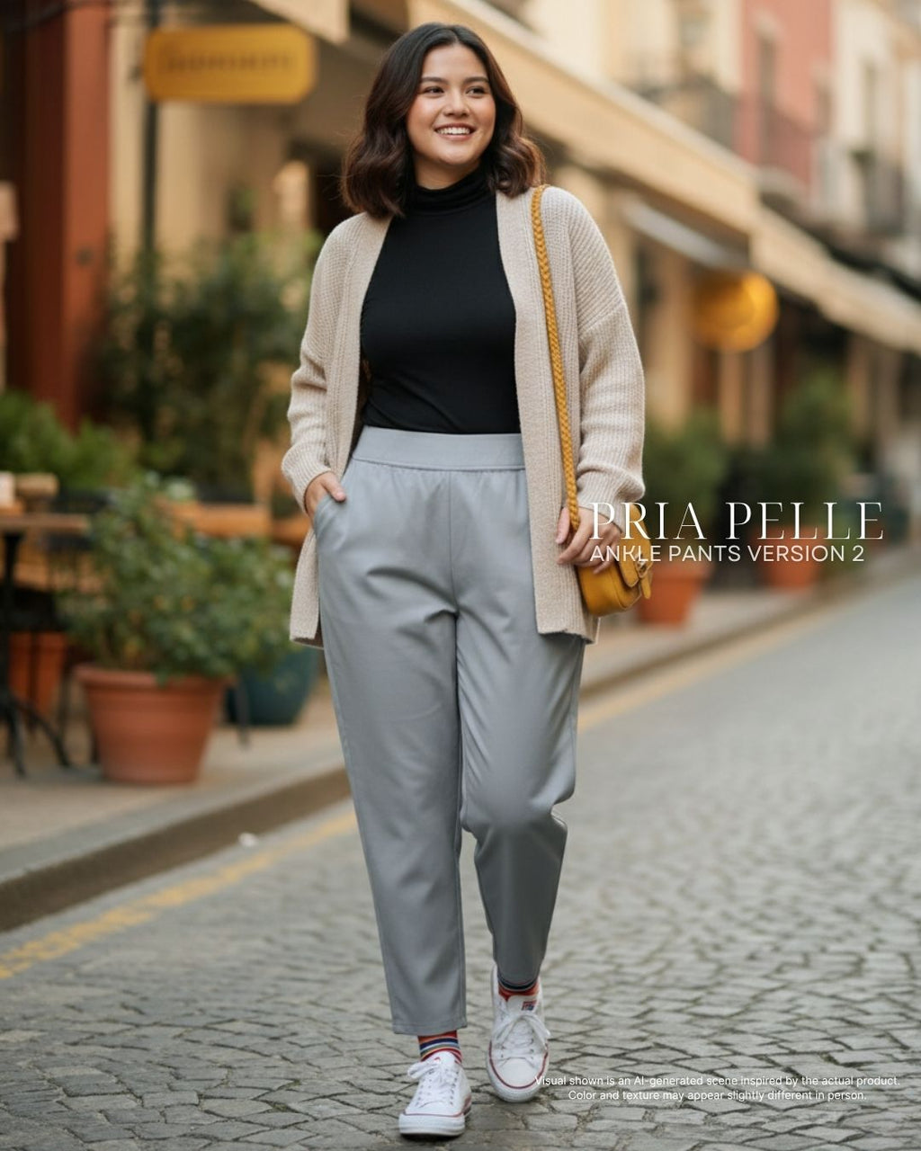 Pria Pelle Ankle Pants Version 2 | Back Garter - Cotton Twill Fine Gray