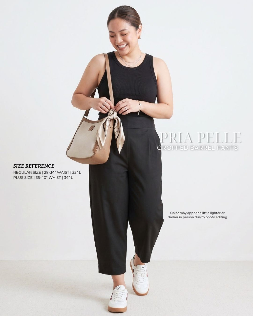 Pria Pelle Cropped Barrel Pants | Back Garter - Cotton Twill Pin Stripes Black with Stretch