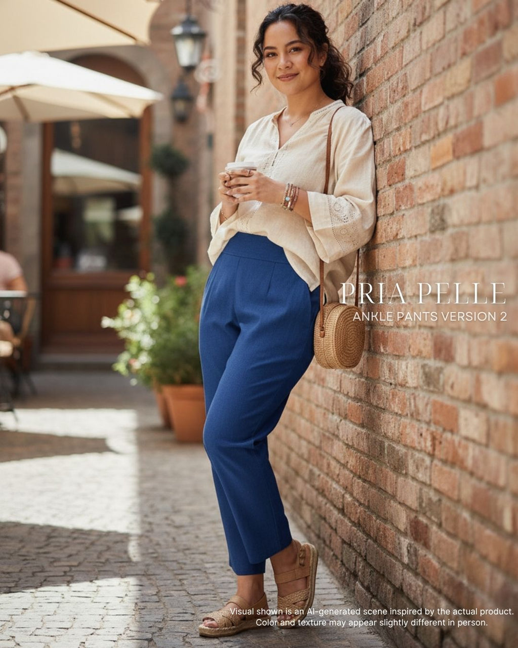 Pria Pelle Ankle Pants Version 2 | Back Garter - Denim Blue